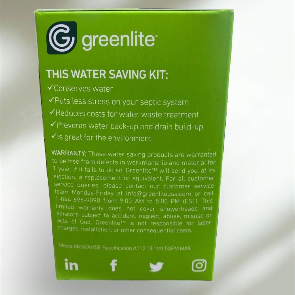 Greenlite Shower Head Bathroom Kit Kitchen Bathroom Water Saving Tools