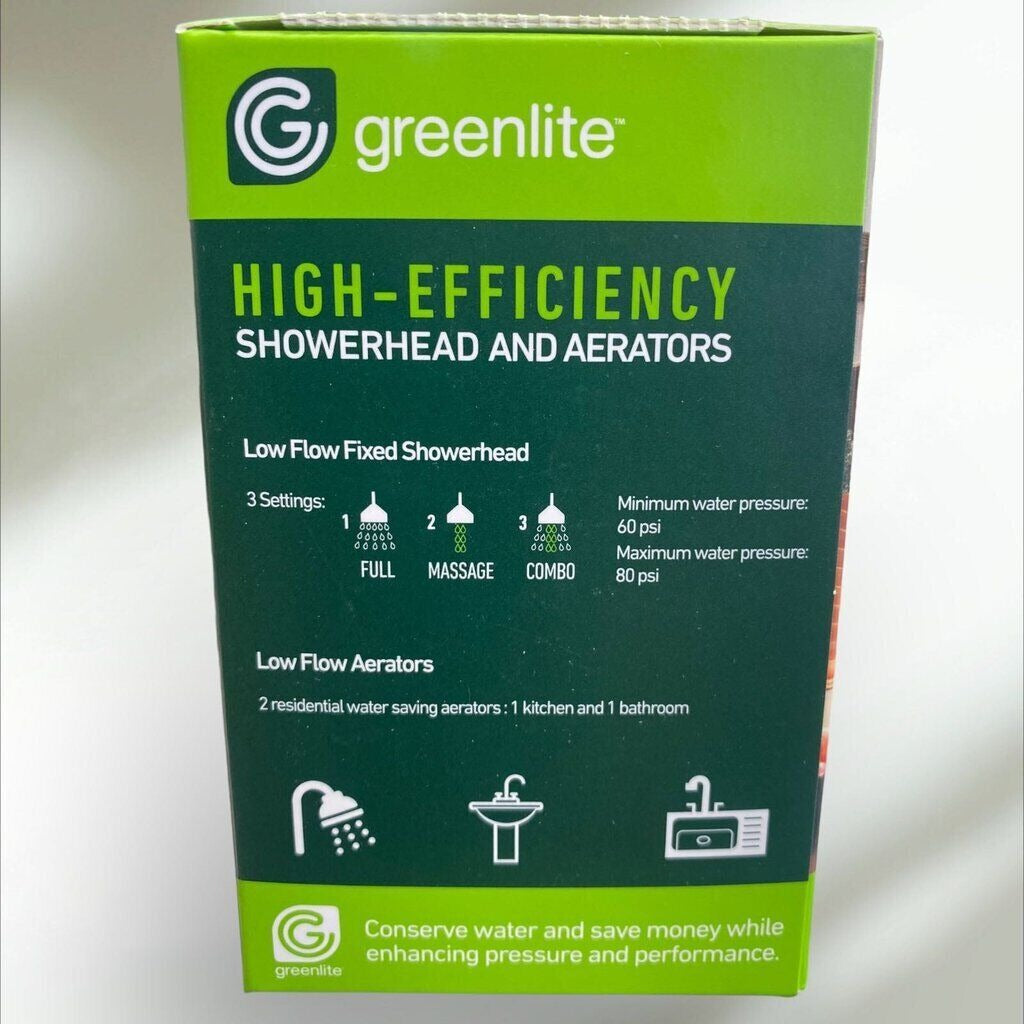 Greenlite Shower Head Bathroom Kit Kitchen Bathroom Water Saving Tools