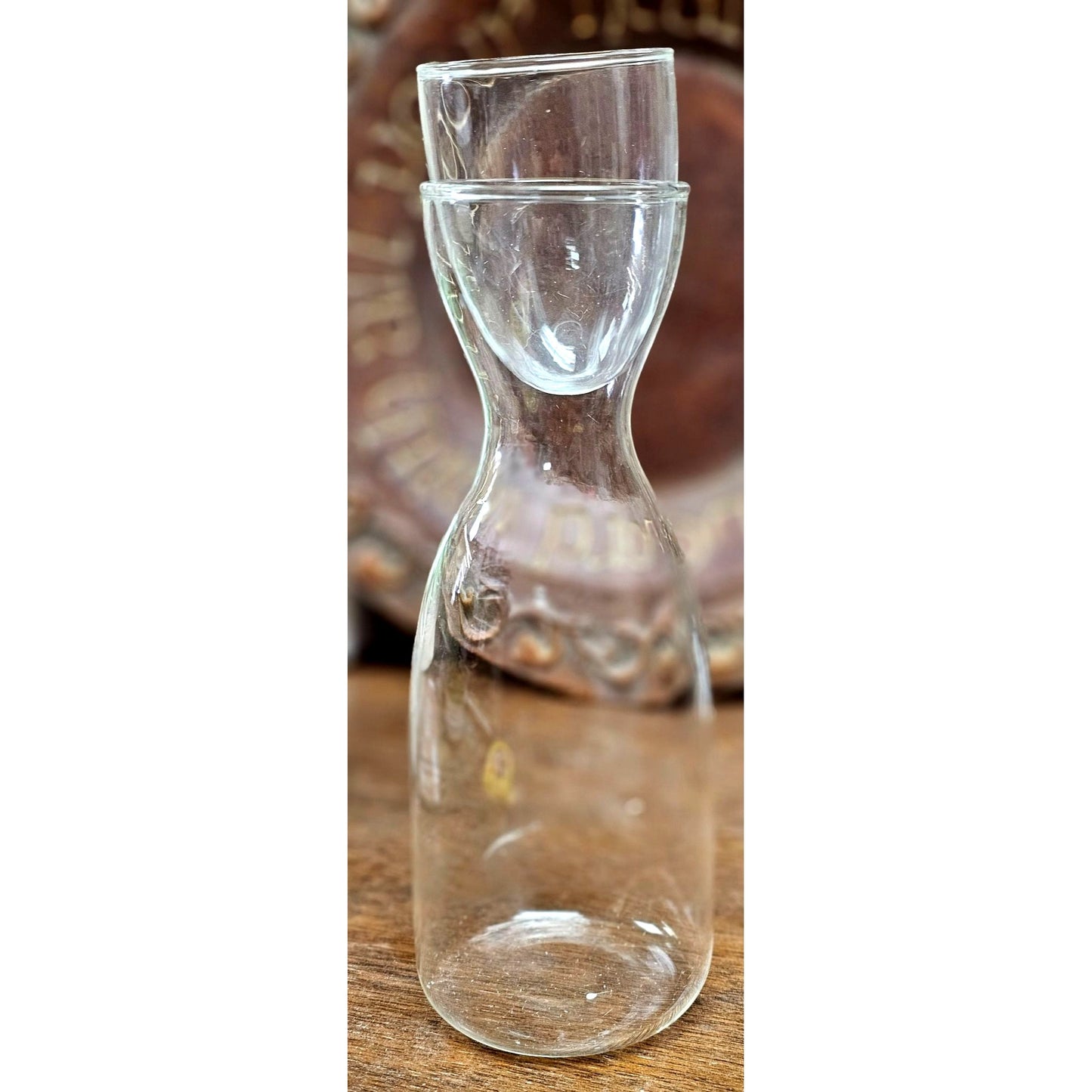 Glass Carafe With Matching Tumbler Lid For Water/Wine Or Juice Elegant & Functional Clear Design