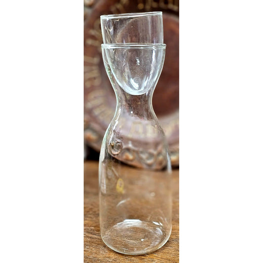 Glass Carafe With Matching Tumbler Lid For Water/Wine Or Juice Elegant & Functional Clear Design
