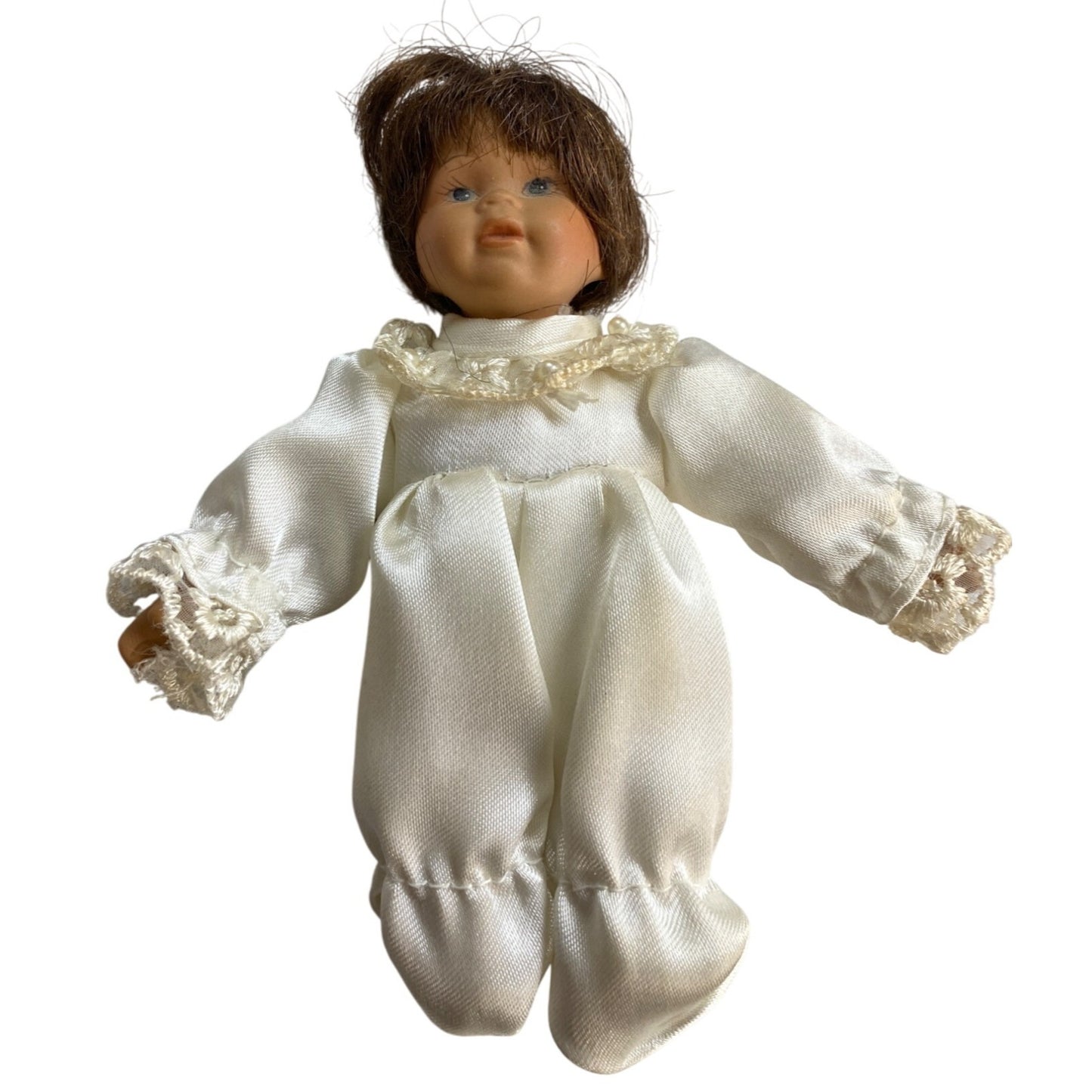 Vintage Porcelain Mother & Baby Doll Set With Rocking Chair