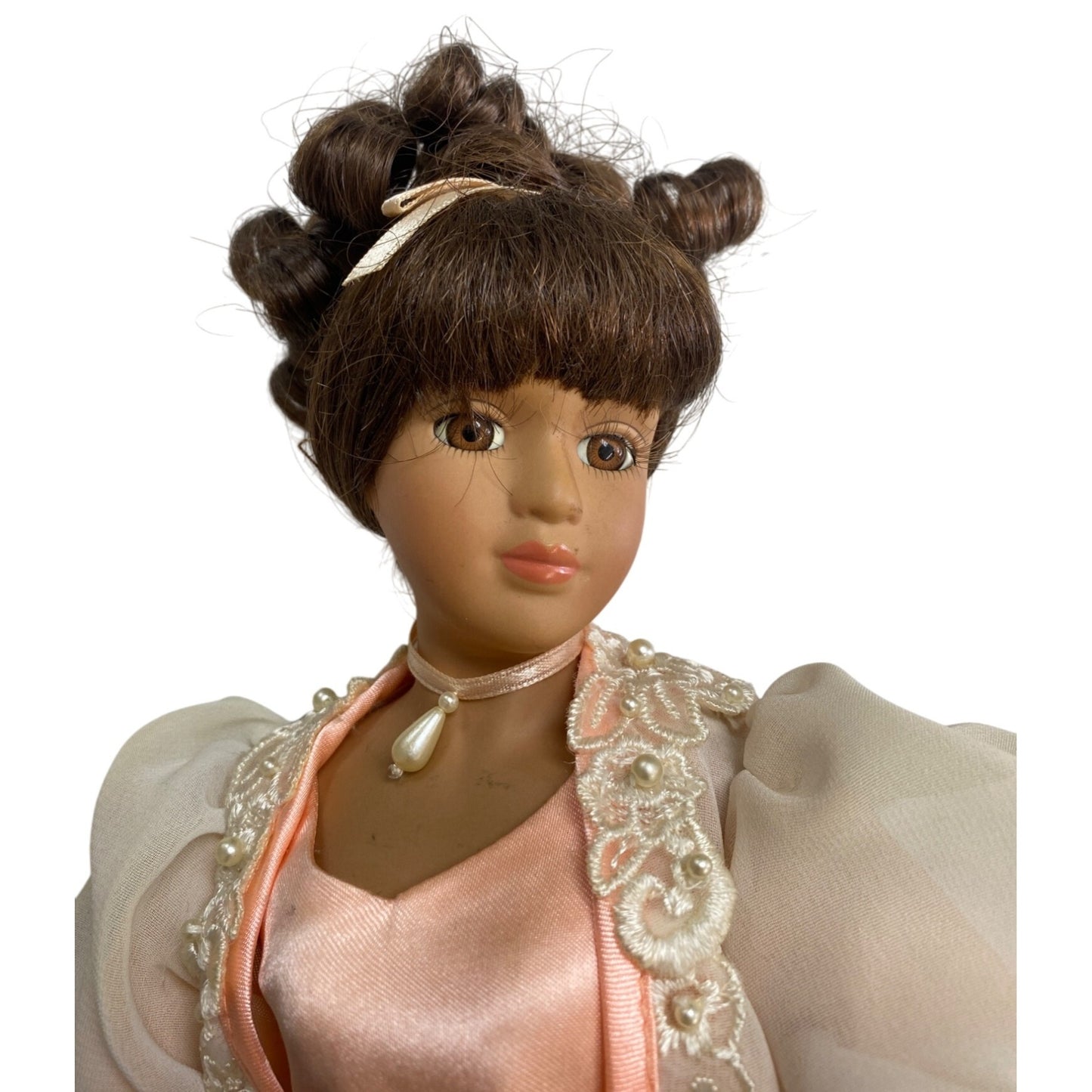 Vintage Porcelain Mother & Baby Doll Set With Rocking Chair