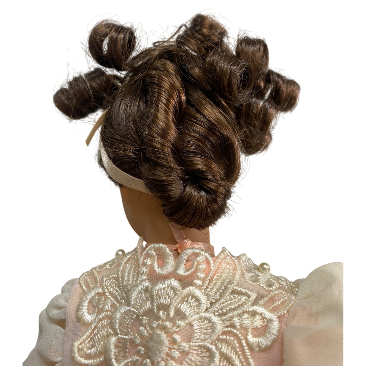 Vintage Porcelain Mother & Baby Doll Set With Rocking Chair