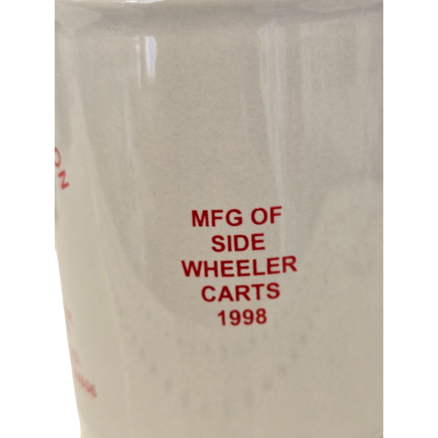 Vintage Gray Ceramic Coffee Mug Royal Truk Division 1998 Side Wheeler Carts Manufacturer Graphic