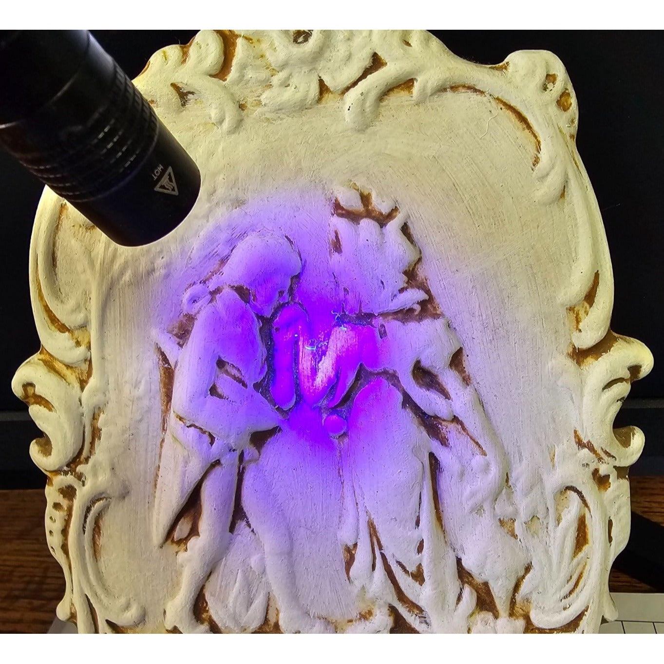 Romantic Bisque Ceramic Relief Plaques – Classical Pair with Cherub-Inspired Ornamentation