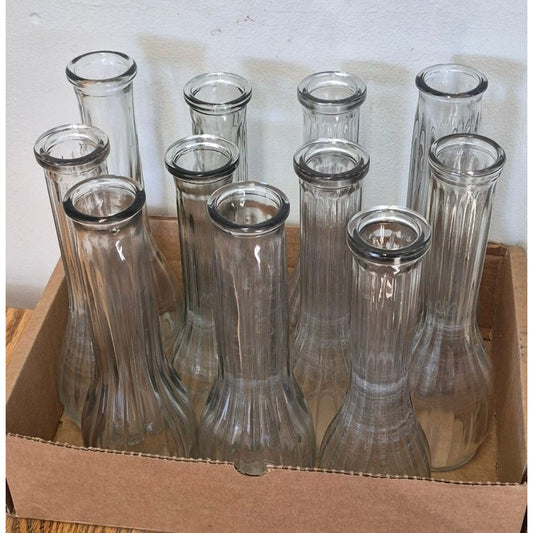 Vintage Clear Glass Bud Vases Lot 11