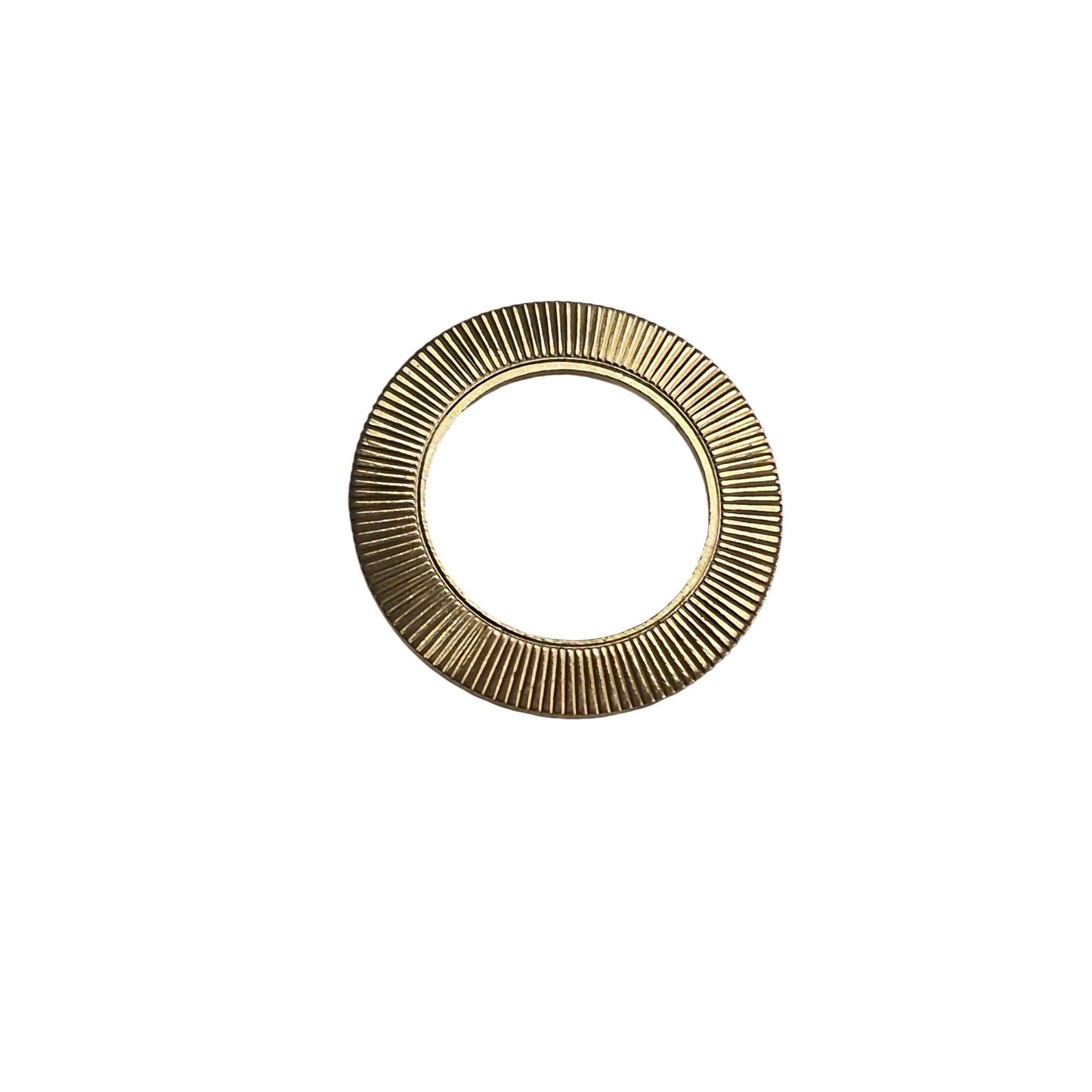 Vintage Gold-Tone Circle Brooch Ribbed Texture Pin