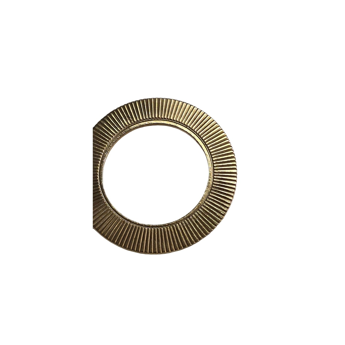 Vintage Gold-Tone Circle Brooch Ribbed Texture Pin