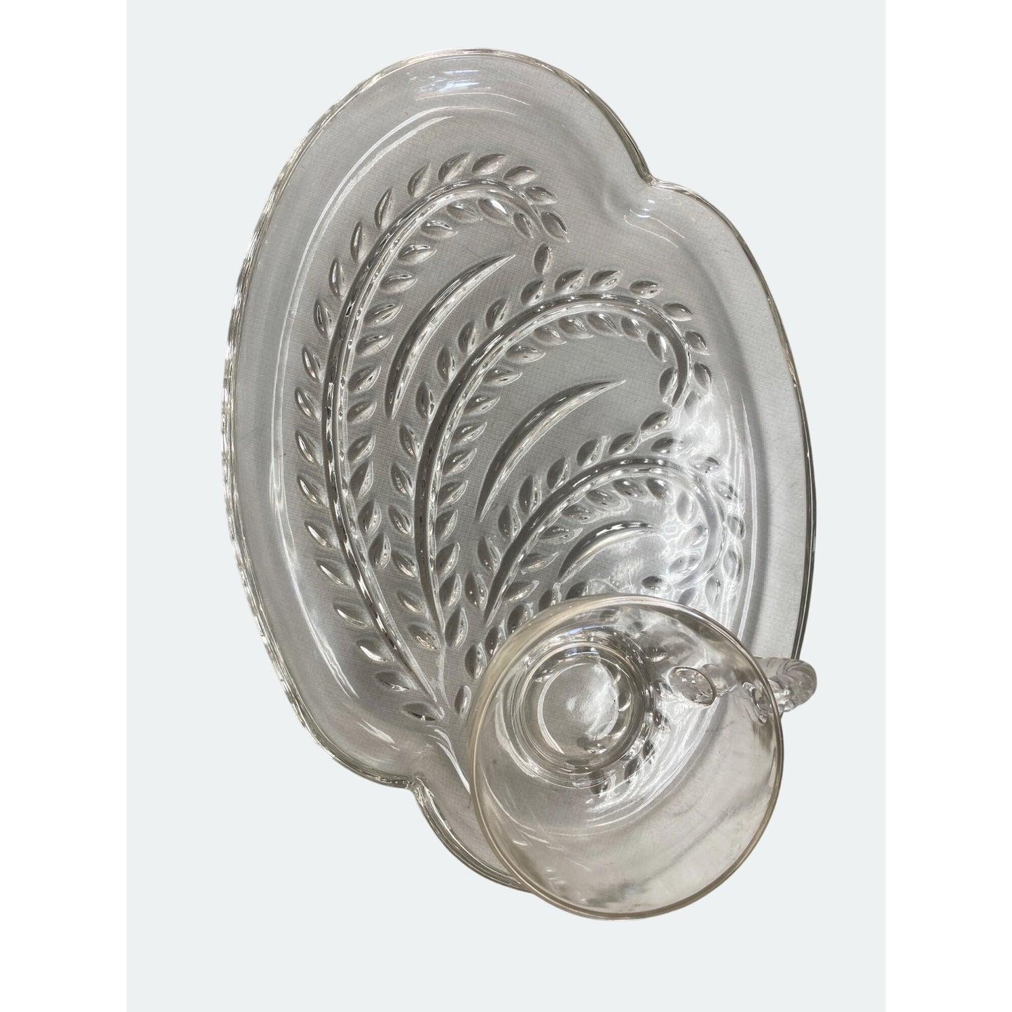 Vintage Clear Glass Snack Plate & Tea Cup Set 3