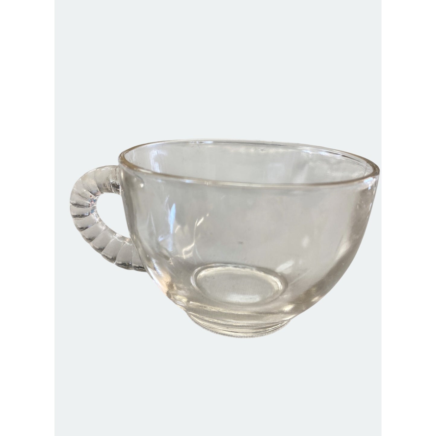 Vintage Clear Glass Snack Plate & Tea Cup Set 3