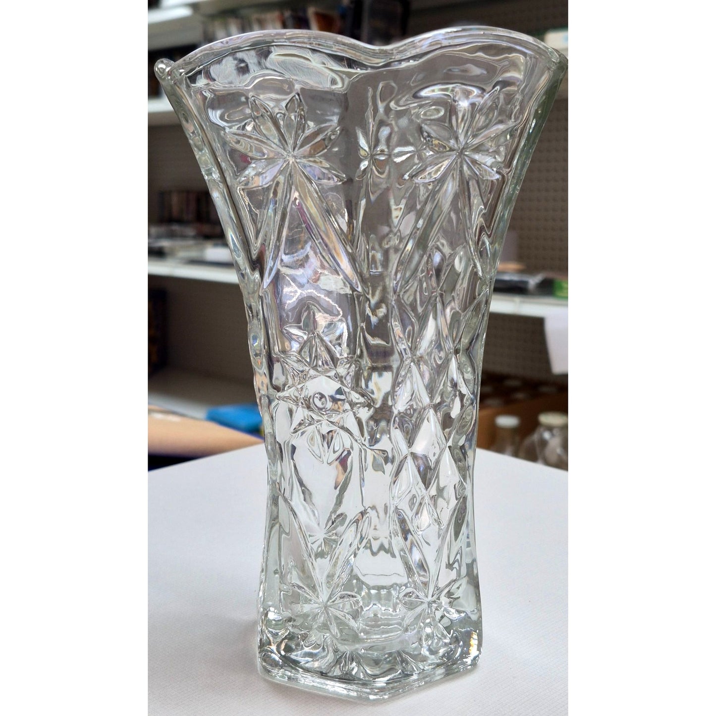 Glass Star Pattern Vase