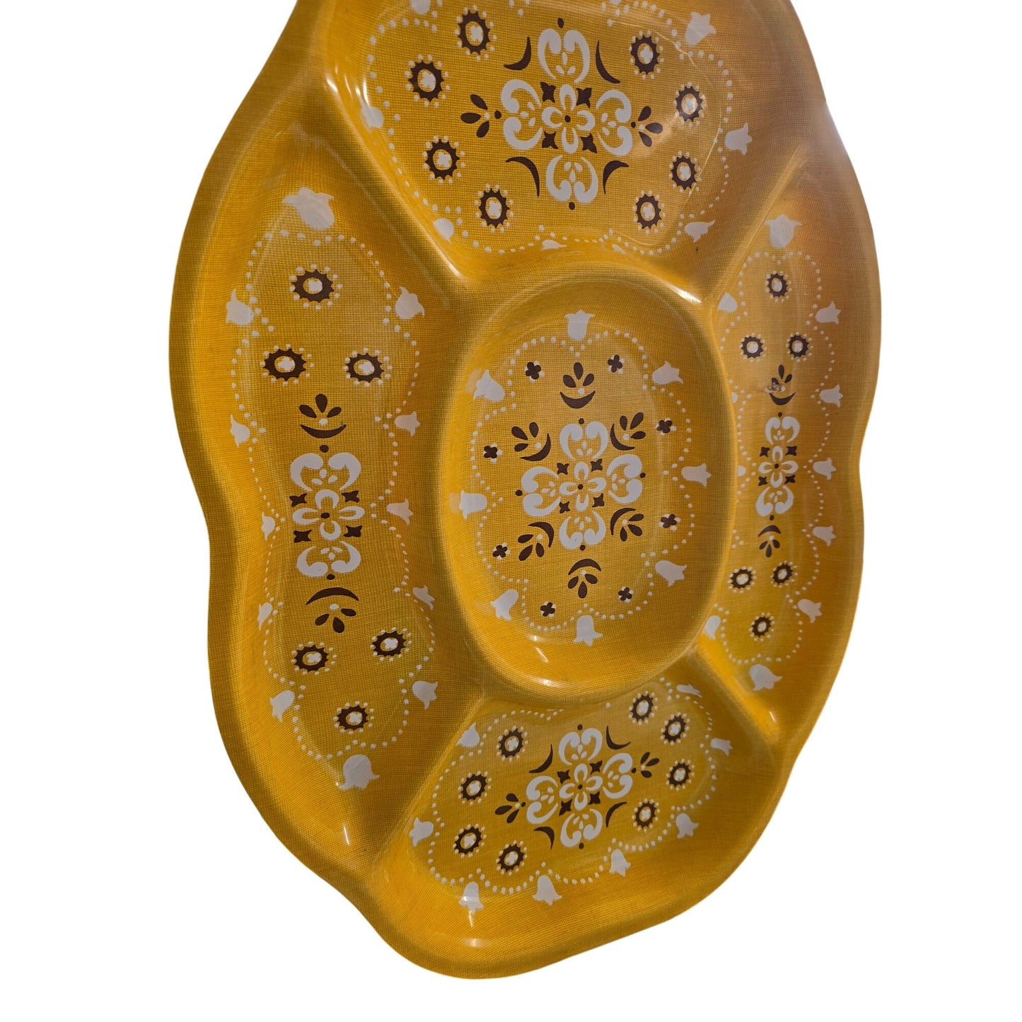 Vintage Yellow Floral Divided Serving Platter