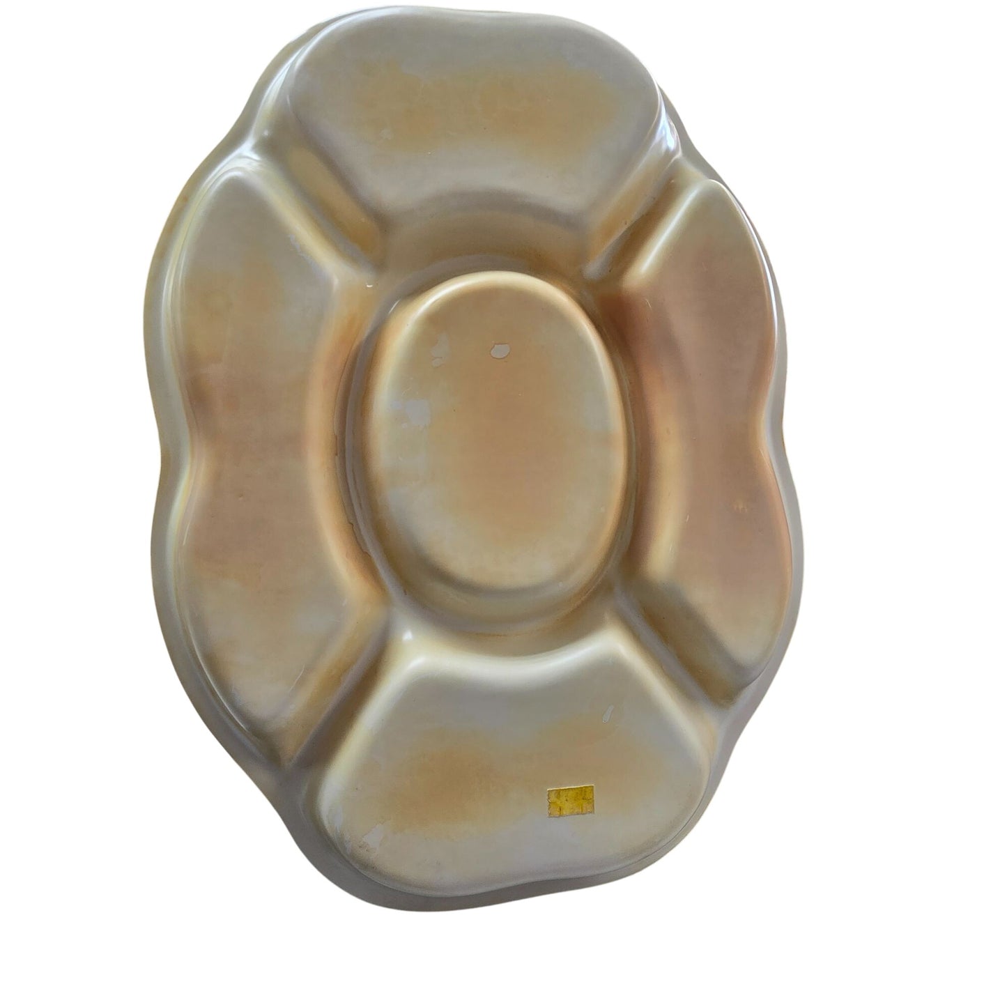 Vintage Yellow Floral Divided Serving Platter