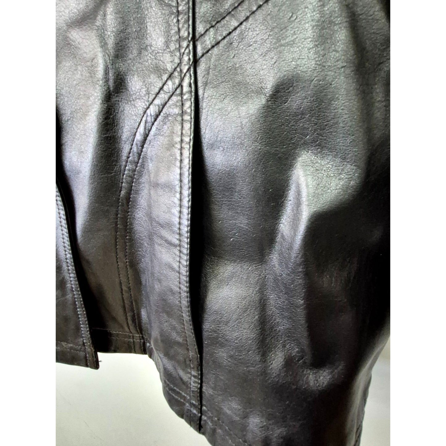 Wilsons Leather Maxima Black Genuine Leather Jacket XL Womens Blazer Style Button Front & Red Lining