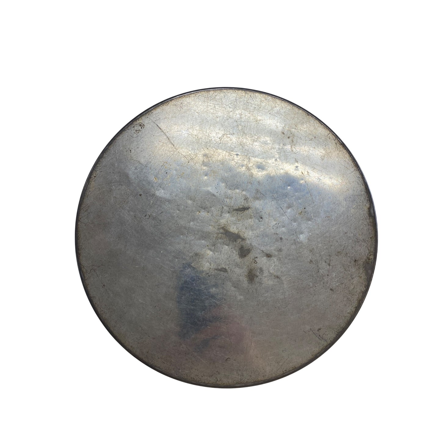 Vintage Round Galvanized Metal Pan Tray