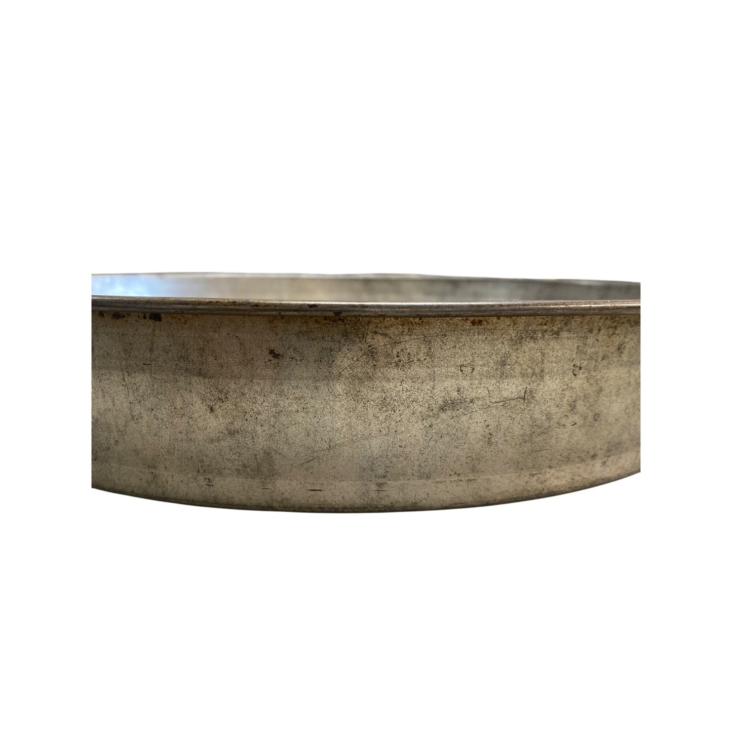 Vintage Round Galvanized Metal Pan Tray