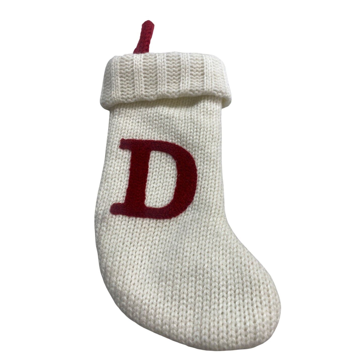 Knit Christmas Stocking Red Initial D