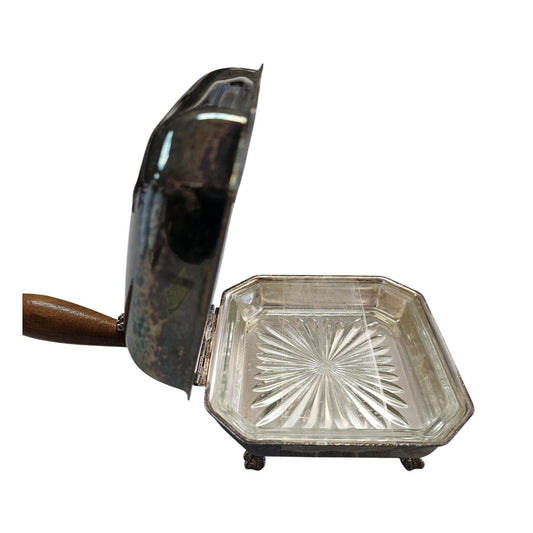 Silver-Plated Footed Dish Silent Butler