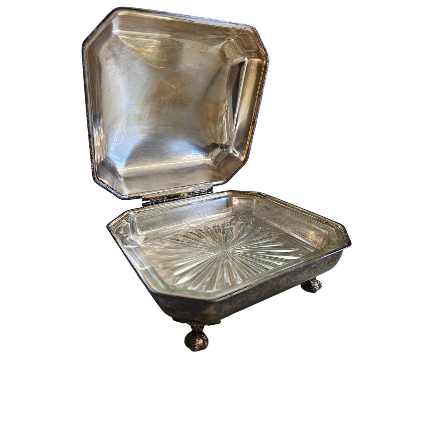 Silver-Plated Footed Dish Silent Butler