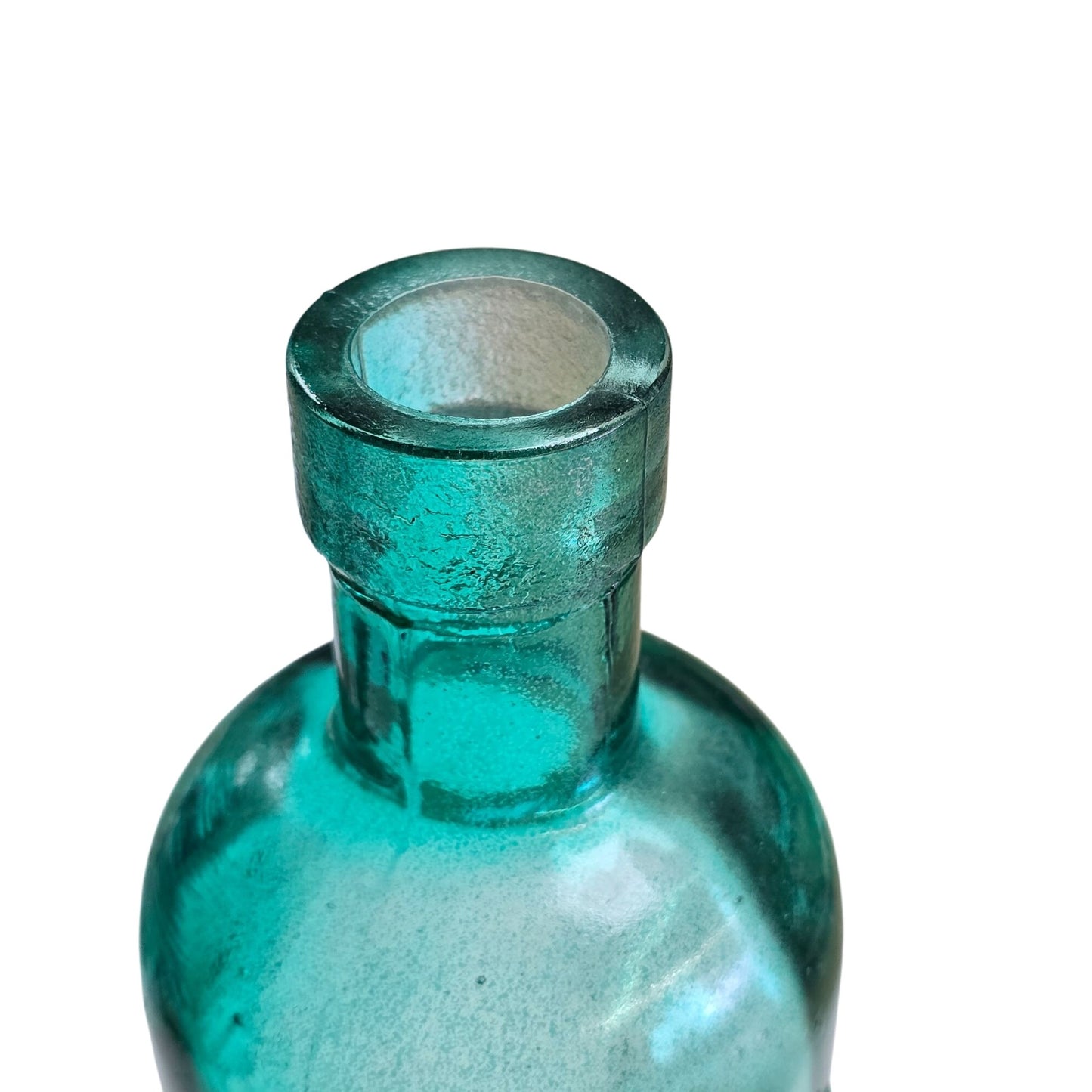 Embossed Glass Bottle Green 9"