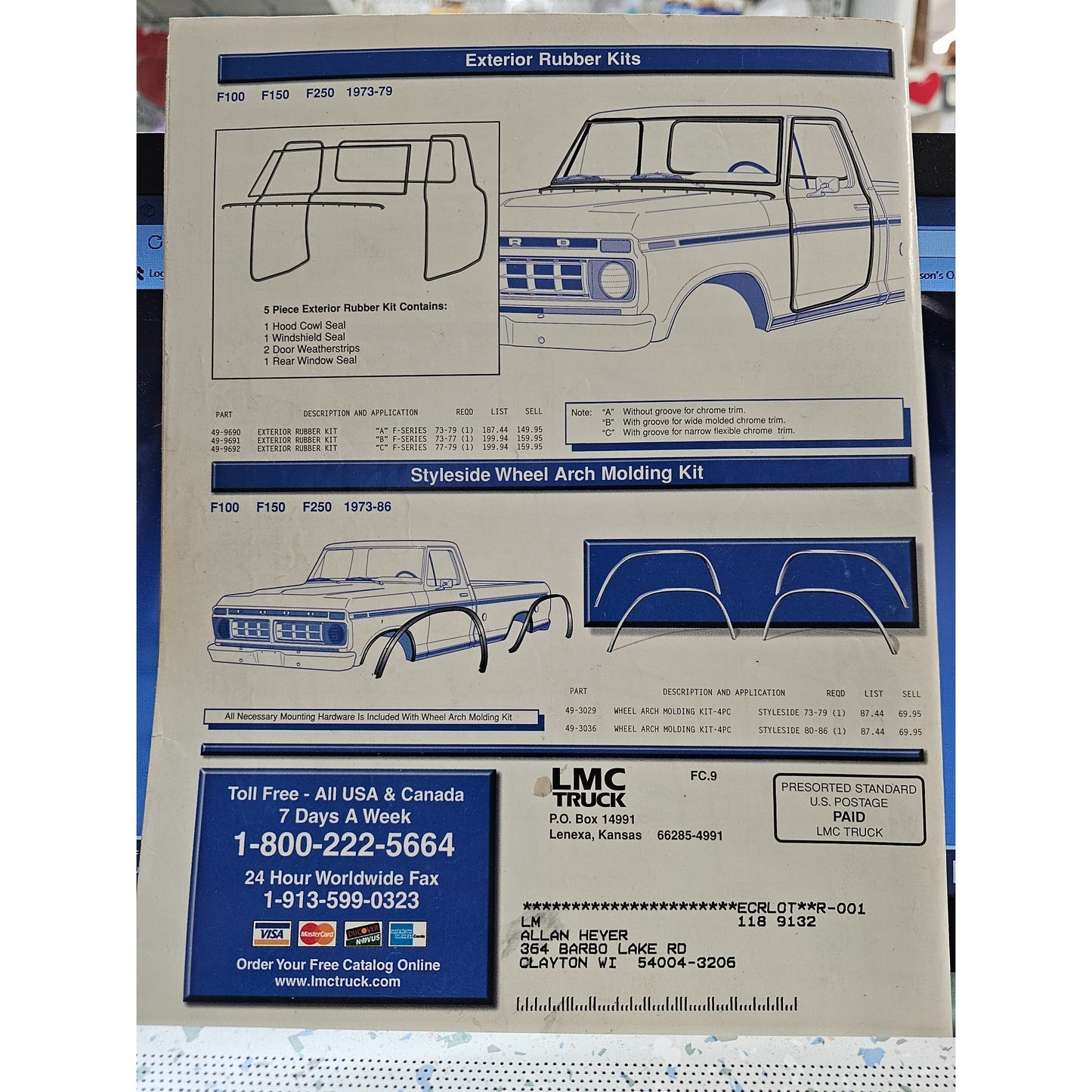 LMC Truck Accessories & Parts Catalog For Ford Truck 1973-86 Summer Edition FC-9