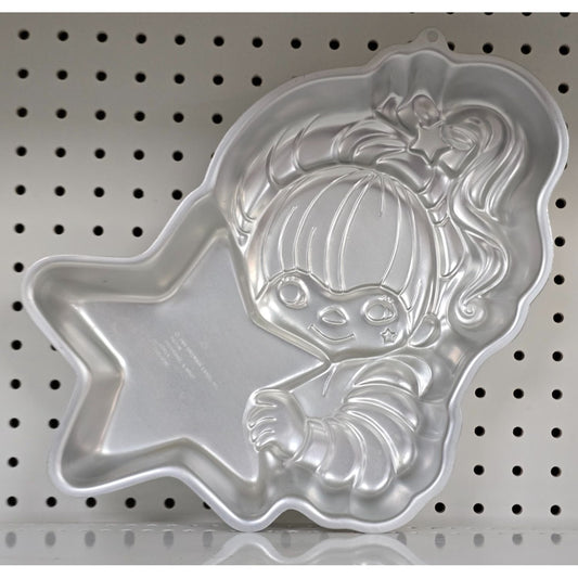 Vintage 1983 Wilton Rainbow Brite Cake Pan / Mold Aluminum Star Design Korea