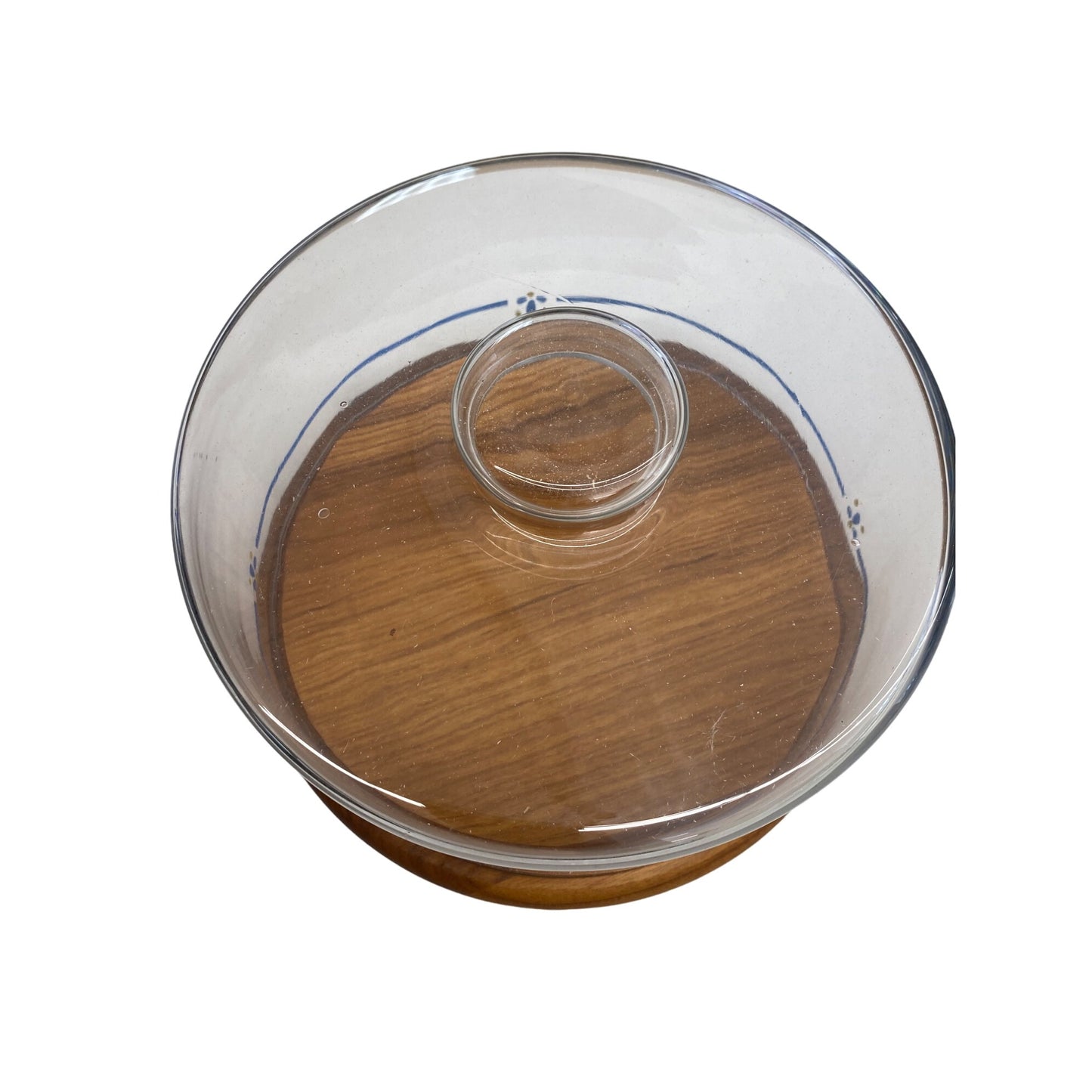 Vintage Goodwood Teak & Glass Cake Stand With Dome Lid