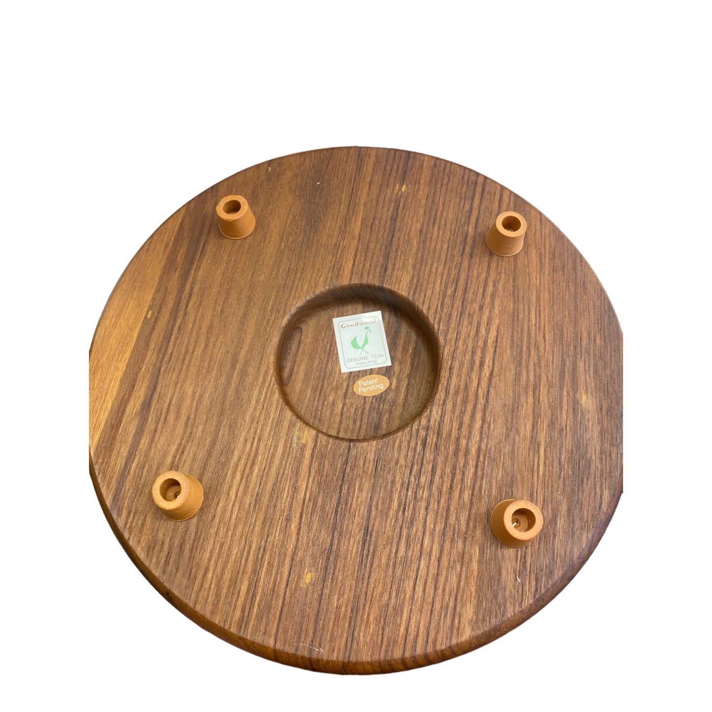 Vintage Goodwood Teak & Glass Cake Stand With Dome Lid