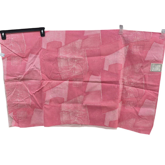 Vintage Pink Denim Patchwork Fabric Sample
