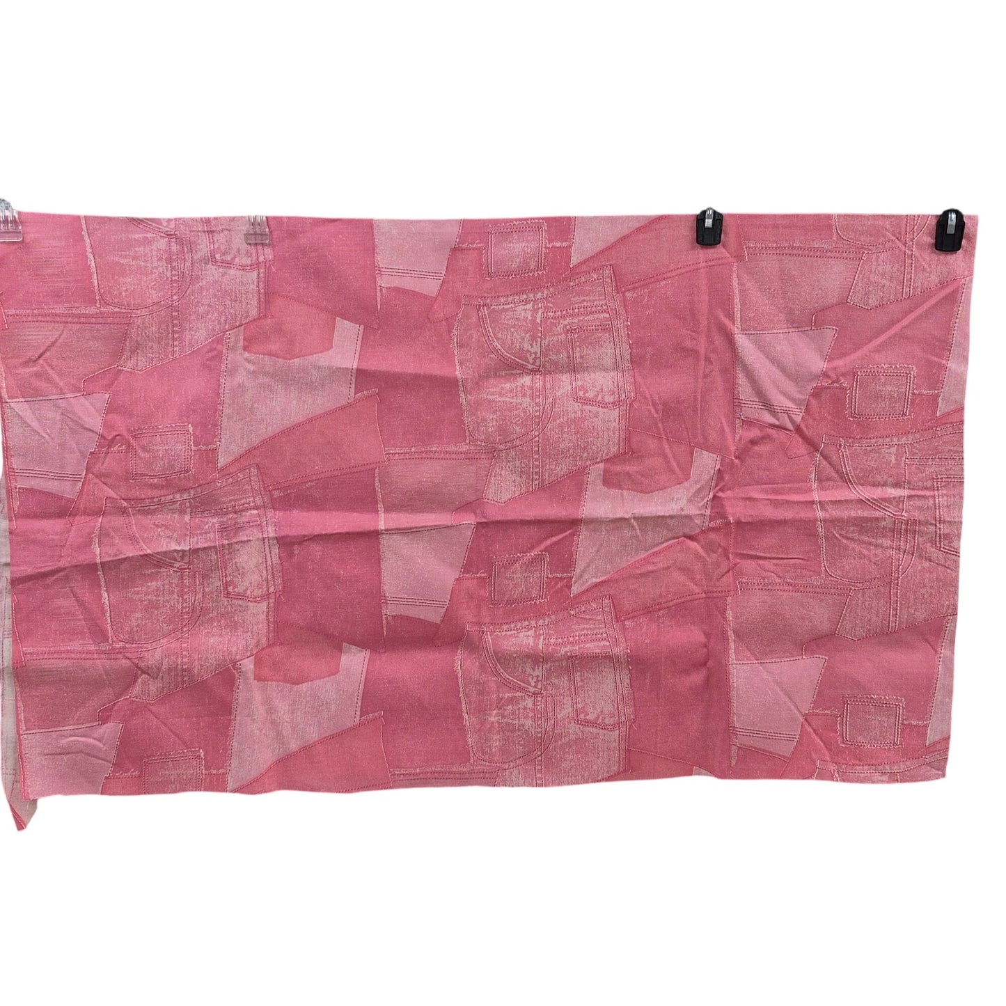 Vintage Pink Denim Patchwork Fabric Sample