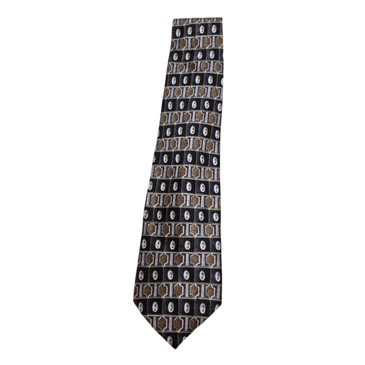 Van Heusen 417 Designer Silk Tie Geometric Pattern Mens Accessory