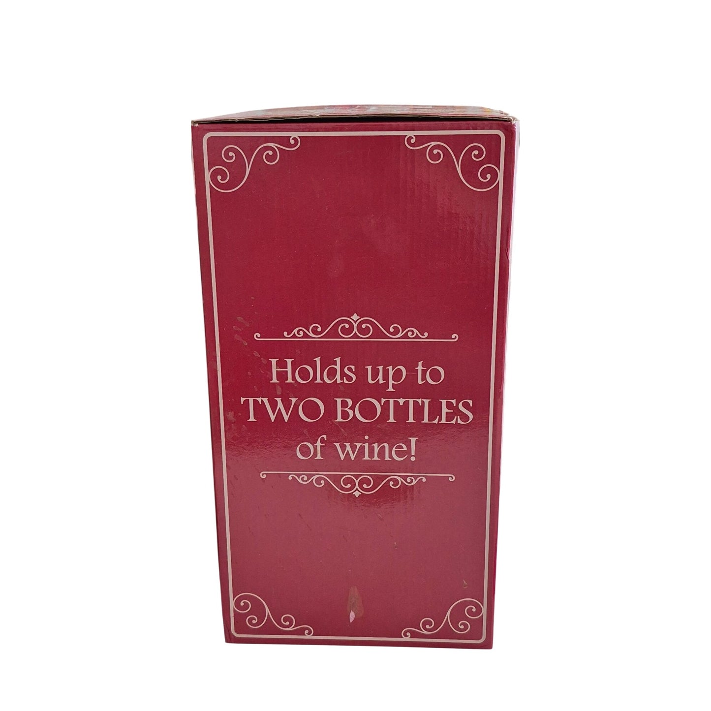 Giant Wine Glass 58 oz "Wine-O-Meter" Purple & Gold Polka Dots Holds Two Bottles of Wine