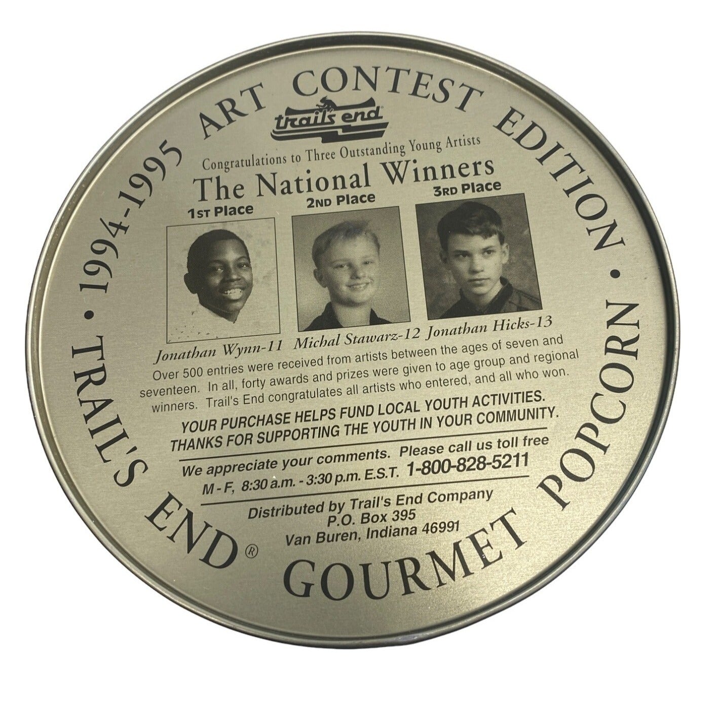 Trails End 1994-1995 Art Contest Edition Gourmet Popcorn Tin