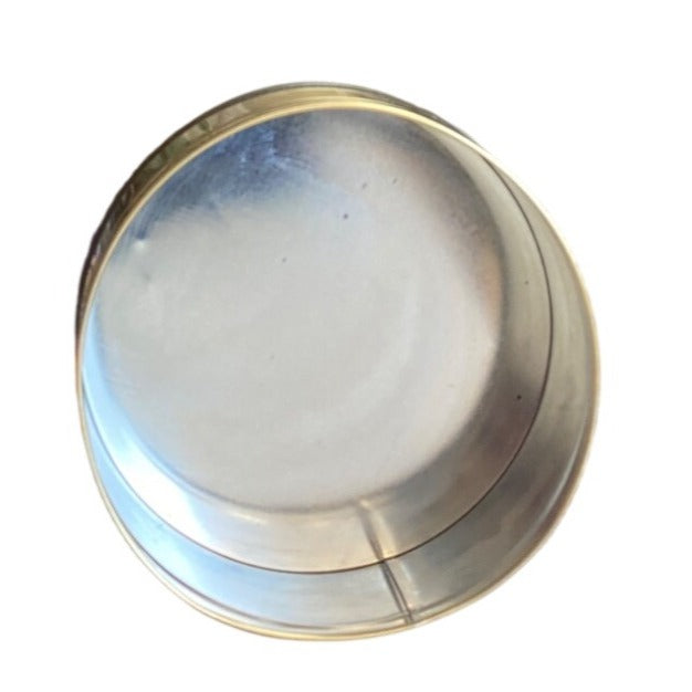 Decorative Holiday Tin Canister With Snowman Recipe Design