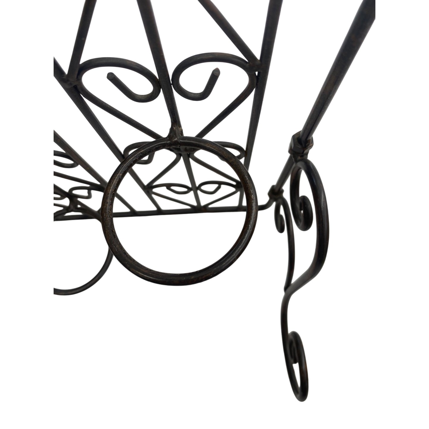 Decorative Wrought Iron Black Metal Candle Rack With Ornate Scroll Design