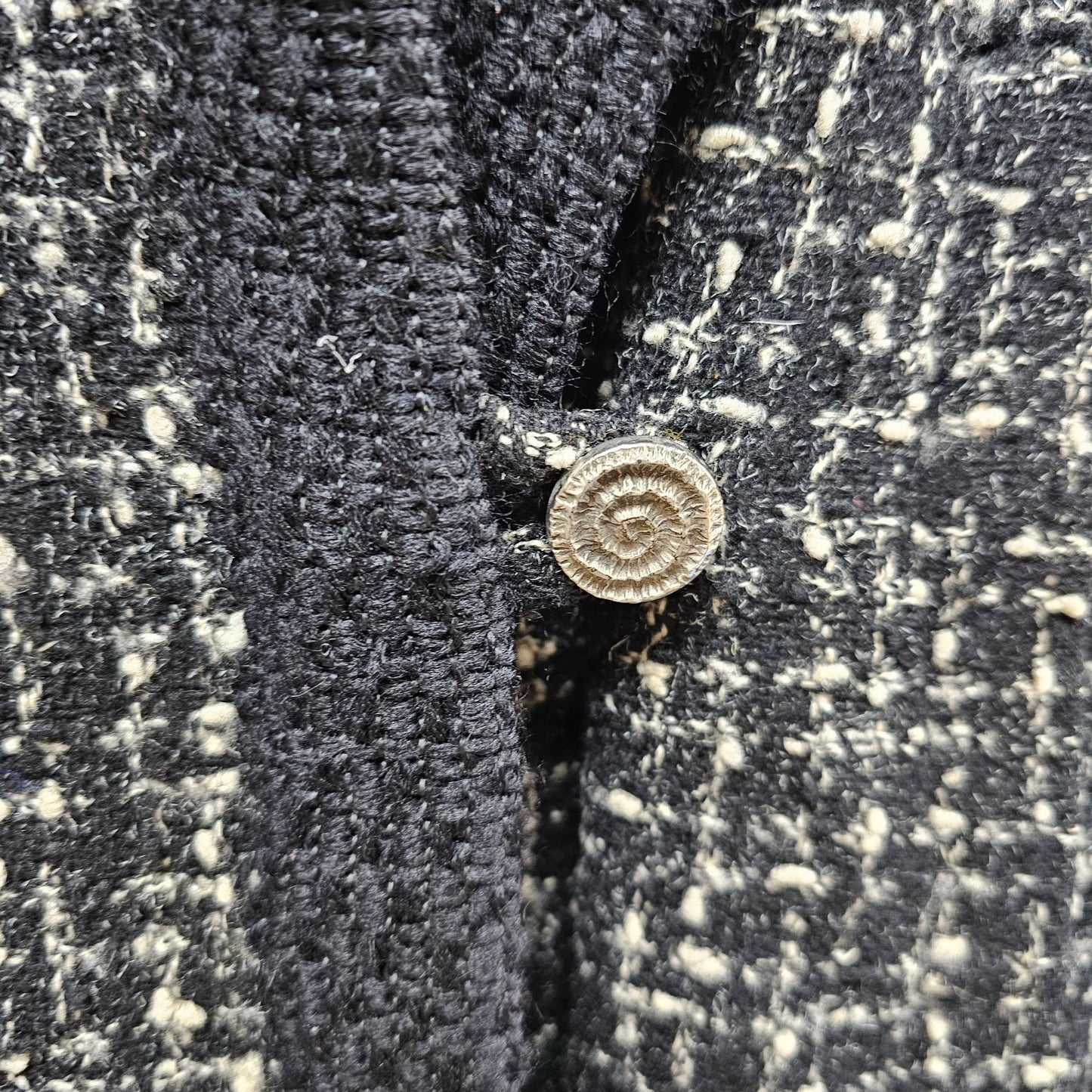 Joseph Stein Original Womens Tweed Coat With Knit Collar Small / Med