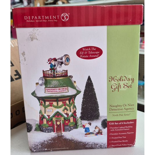 Department 56 Naughty Or Nice Detective Agency Holiday Gift Set