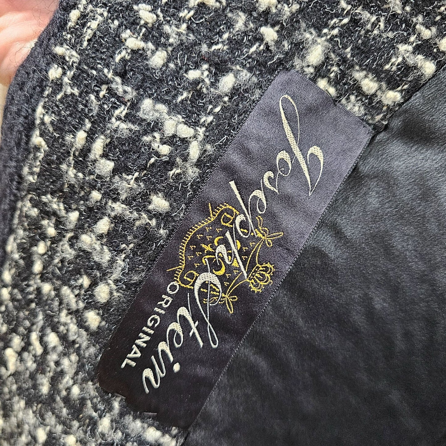 Joseph Stein Original Womens Tweed Coat With Knit Collar Small / Med