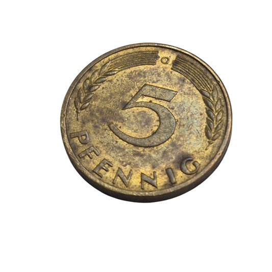 German 5 Pfennig Coin 1970 O