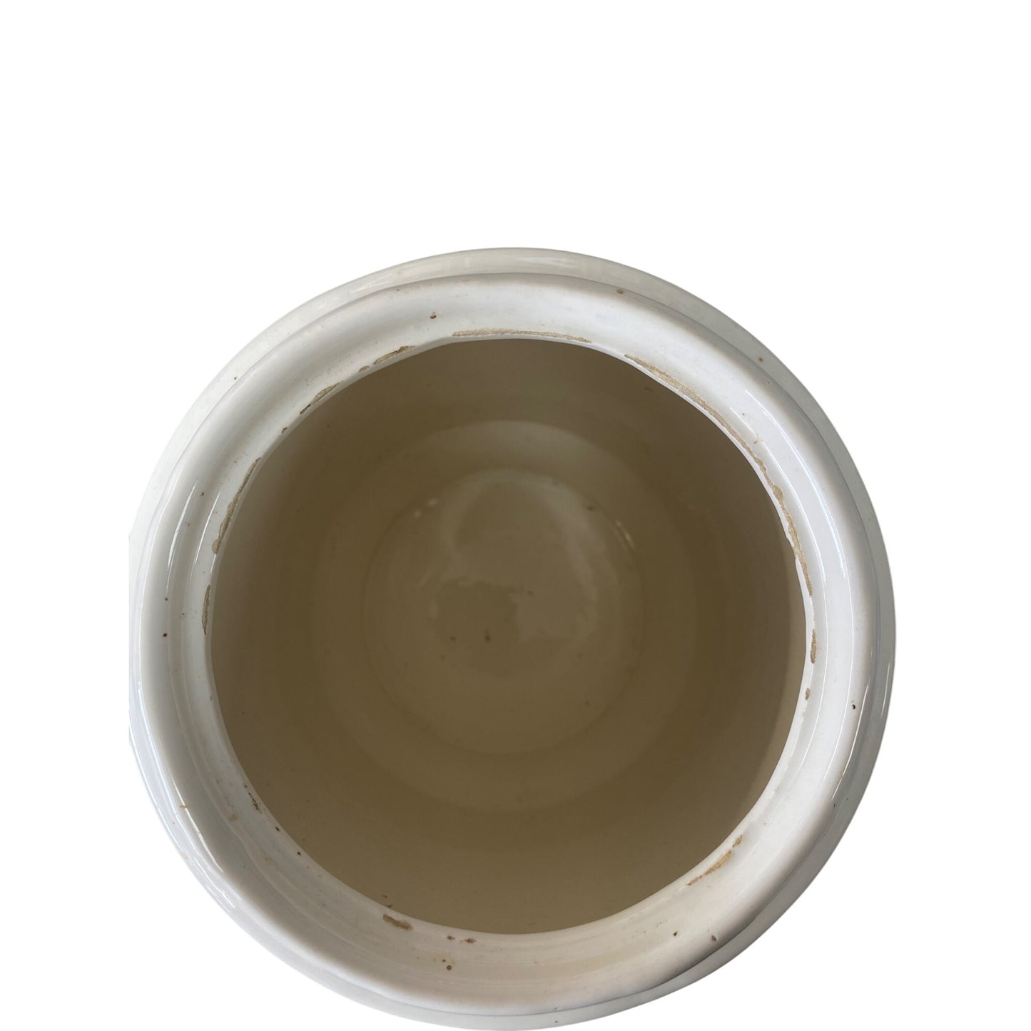 Vintage Ceramic Kitchen Cookie Jar With Bright Red Lid & Fruit Design