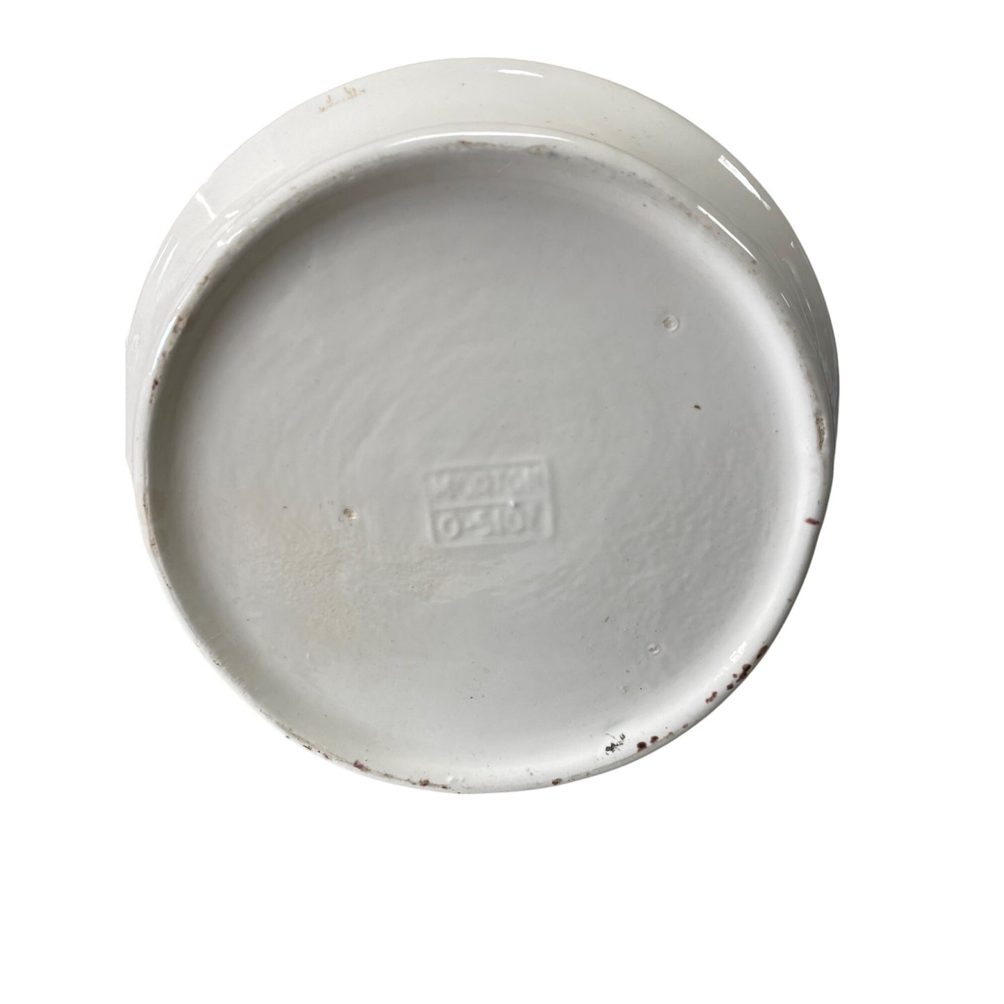 Vintage Ceramic Kitchen Cookie Jar With Bright Red Lid & Fruit Design