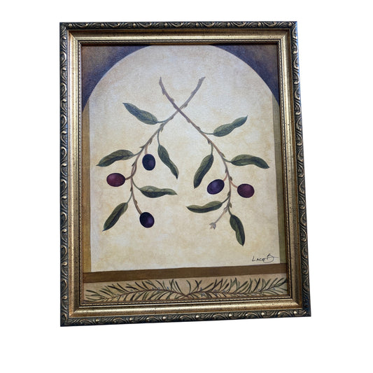 Framed Art Print With Olive Branch Design By Lace