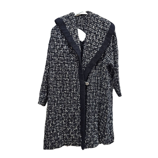 Joseph Stein Original Womens Tweed Coat With Knit Collar Small / Med