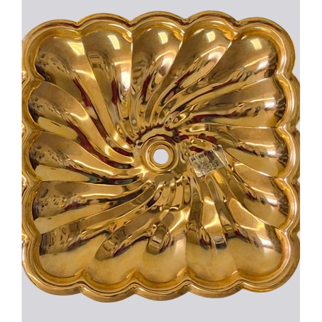 Vintage 24K Gold Plated 2 Tier Tray Lehman Brothers New York