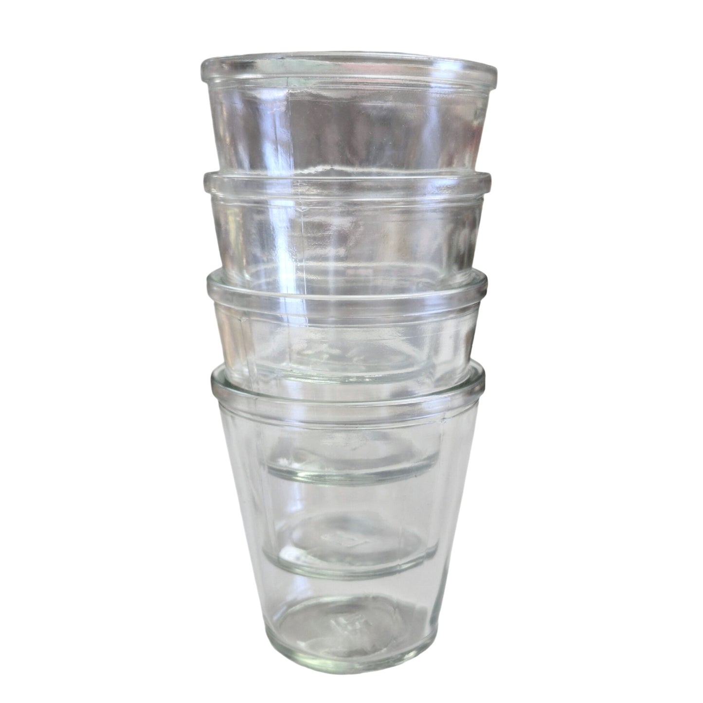 Glass Jars Tulip Shape Clear Numbered Cups Set 4