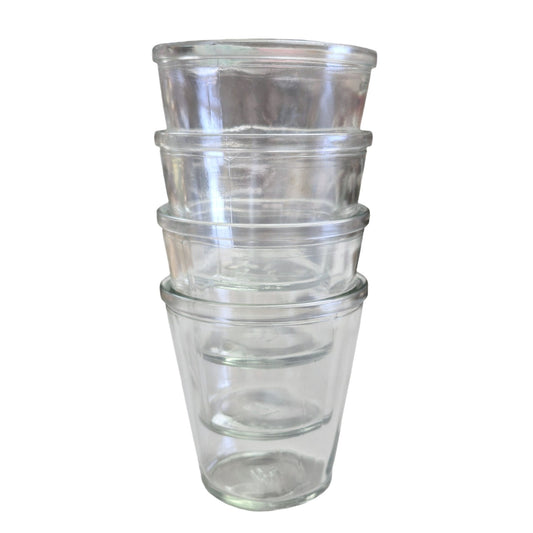 Glass Jars Tulip Shape Clear Numbered Cups Set 4