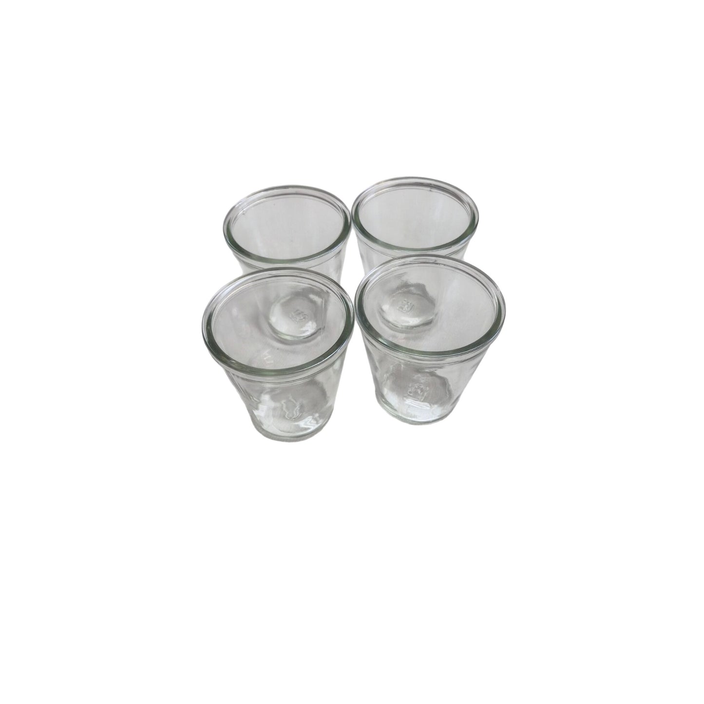 Glass Jars Tulip Shape Clear Numbered Cups Set 4