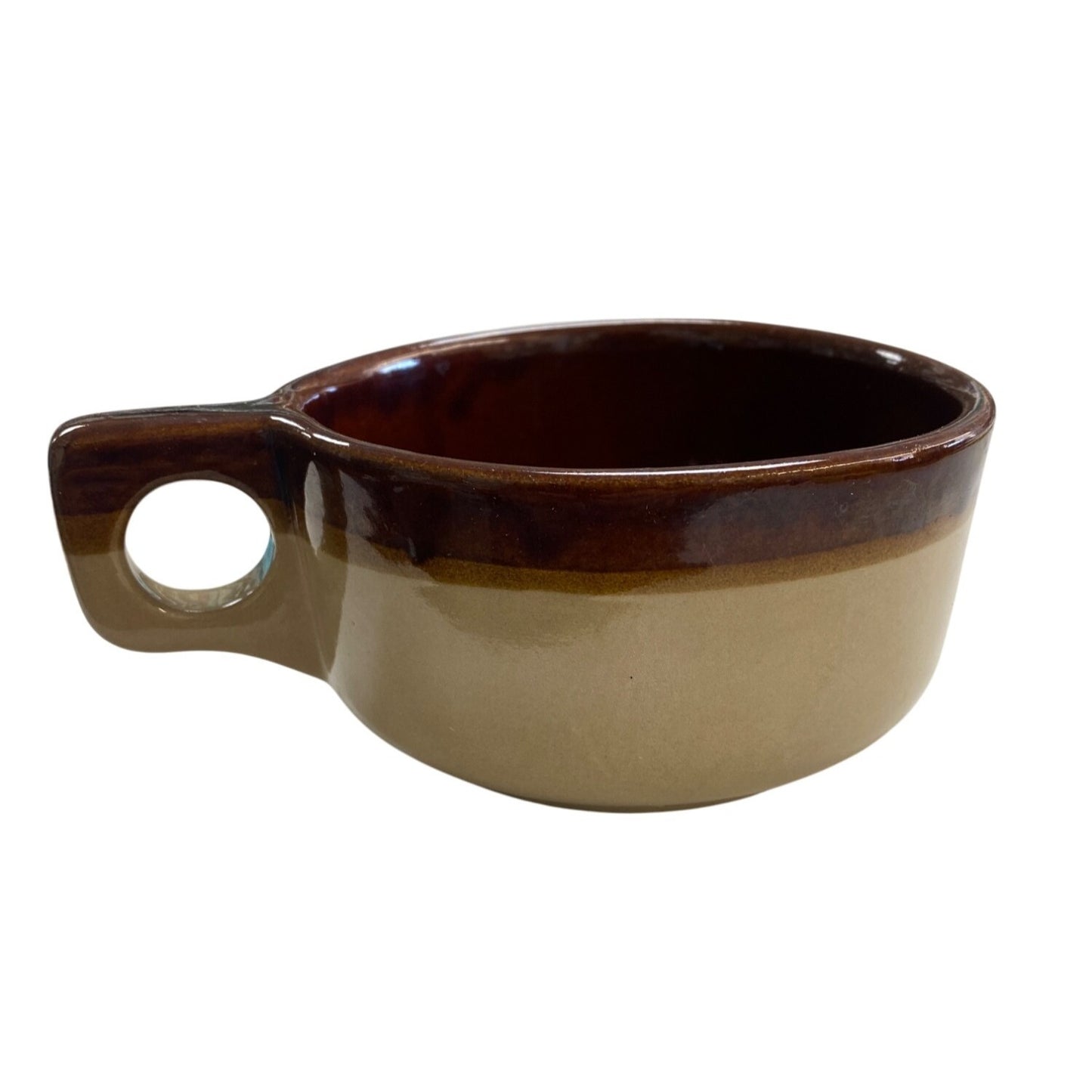 Vintage Stoneware Soup Mug Maple Leaf Mark