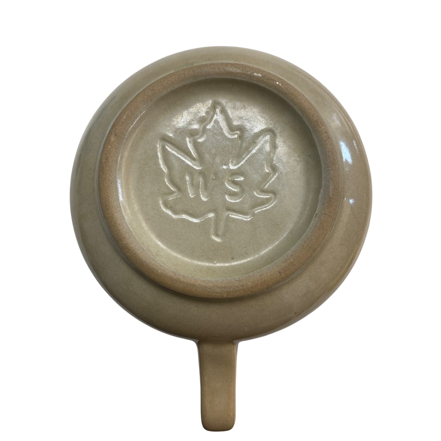 Vintage Stoneware Soup Mug Maple Leaf Mark