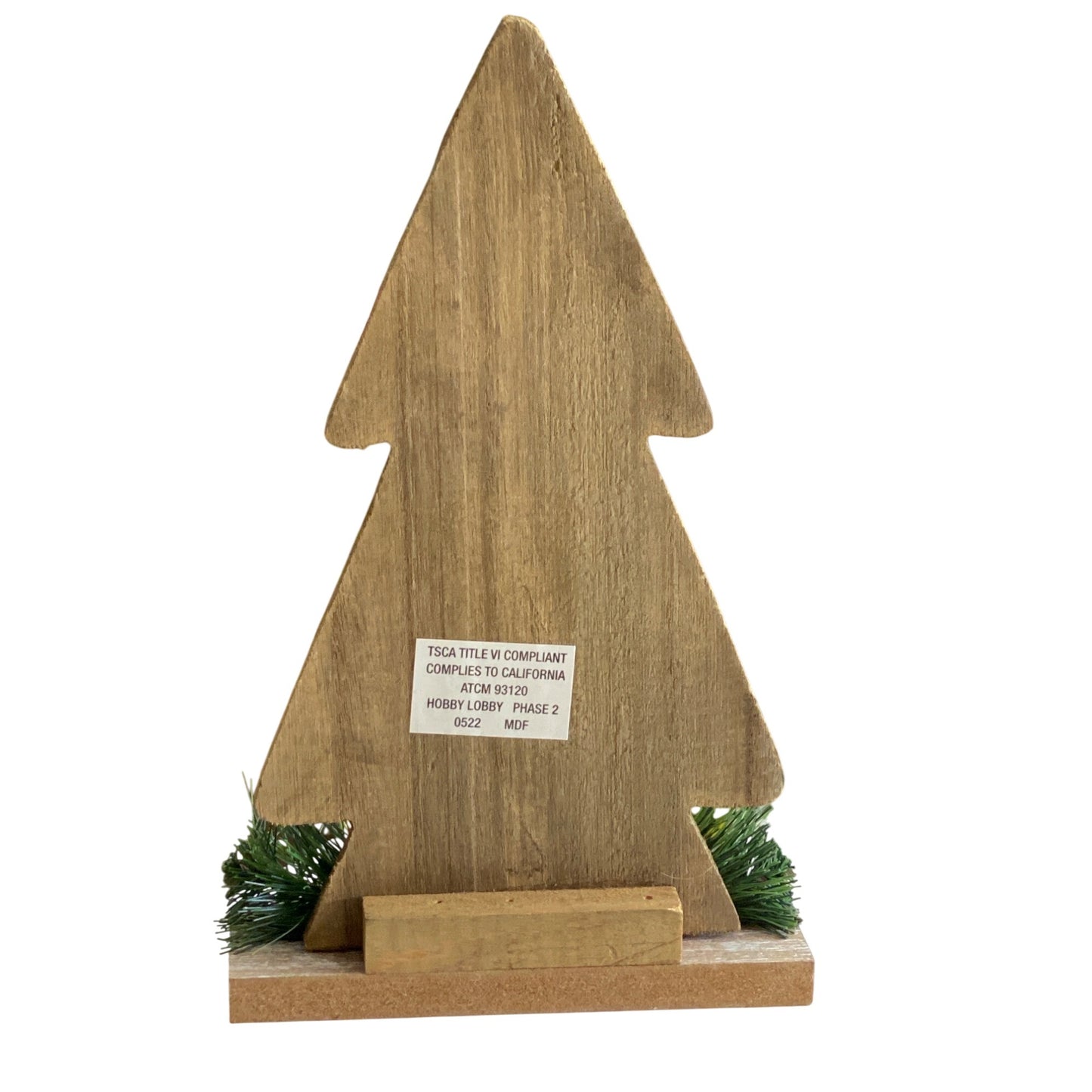 Rustic Wooden Christmas Tree Décor Pinecones & Greenery Holiday Display